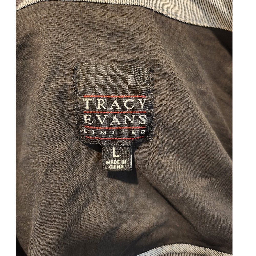 Tracy Evans‎ Limited Pea Coat Jacket Double breasted Black/White Stripe Large - Picture 5 of 7